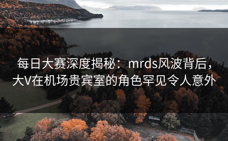 每日大赛深度揭秘：mrds风波背后，大V在机场贵宾室的角色罕见令人意外