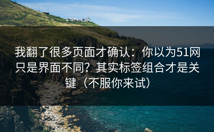 我翻了很多页面才确认：你以为51网只是界面不同？其实标签组合才是关键（不服你来试）